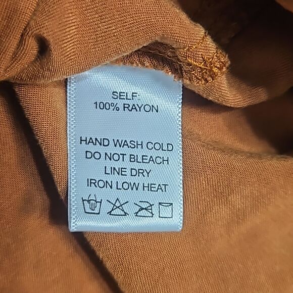 EE:Some Womens Large Shorts Copper Pockets Boho Hippie Drawstring Fringed - Picture 8 of 8